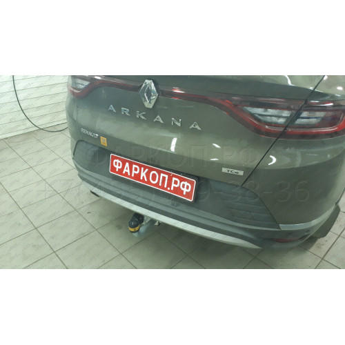 91715-A MOTODOR Фаркоп с оцинкованным шаром на Renault Arkana 2019-2022 без выреза в бампере. Тип шара: A. Нагрузки: 1500/75 кг, масса фаркопа 16,5 кг (без электрики в комплекте)