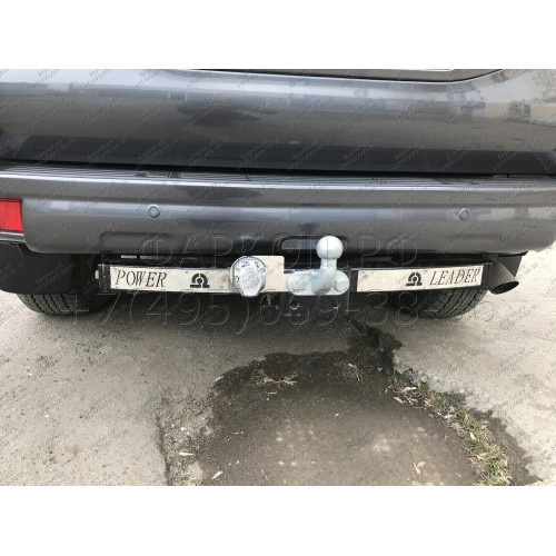 T113-F(N) Лидер-плюс ТСУ (с металлич. пластиной) для Toyota Land Cruiser Prado J120 2002-2009, Toyota Land Cruiser Prado J150 2009-2023, Lexus GX 470 2002-2009, Lexus GX 460 2009-2023 без выреза бампера. Нагрузки: 2000/100 кг, масса фаркопа 18,92 кг (без 