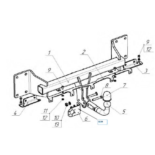 4760-A ORIS Фаркоп на BMW X5 G05 2018-, BMW X7 G07 2019-, BMW X6 G06 2019- без выреза в бампере. Тип шара: A. Нагрузки: 3000/140 кг, масса фаркопа 21,5 кг (без электрики в комплекте)