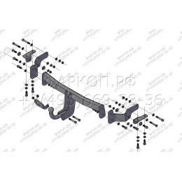 7231 Трейлер Фаркоп для Hyundai Santa Fe 2012-2018, в т.ч. Hyundai Santa Fe Premium 2016-2018, Kia Sorento 2012-2015. Требуется подрезка бампера. Тип шара: A. Нагрузки: 1000/50 кг, масса ф
