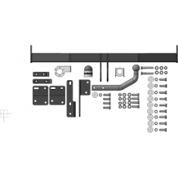 91412-A MOTODOR Фаркоп с оцинкованным шаром на Nissan X-Trail T32 2014-2022, Renault Koleos 2017-2020 без выреза в бампере. Тип шара: A. Нагрузки: 2000/100 кг, масса фаркопа 19,5 кг