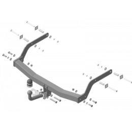 91715-A MOTODOR Фаркоп с оцинкованным шаром на Renault Arkana 2019-2022 без выреза в бампере. Тип шара: A. Нагрузки: 1500/75 кг, масса фаркопа 16,5 кг (без электрики в 