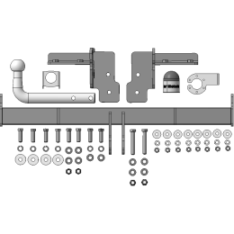 92203-A MOTODOR Фаркоп с оцинкованным шаром на Subaru Outback 2015-2021. Необходима подрезка бампера. Тип шара: A. Нагрузки 2000/75 кг, масса фаркопа 16,1 кг (без эле