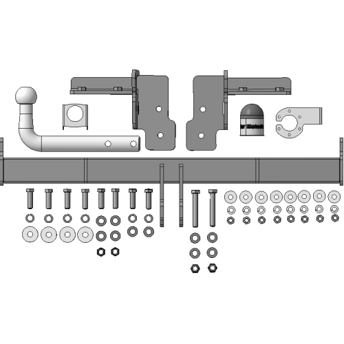 92203-A MOTODOR Фаркоп с оцинкованным шаром на Subaru Outback 2015-2021. Необходима подрезка бампера. Тип шара: A. Нагрузки 2000/75 кг, масса фаркопа 16,1 кг (без электрики в комплекте)