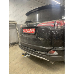 92506-A MOTODOR Фаркоп с оцинкованным шаром на Toyota RAV4 2013-2019. Необходима подрезка бампера. Тип шара: A. Нагрузки: 1500/75 кг, масса фаркопа 23 кг (без элект