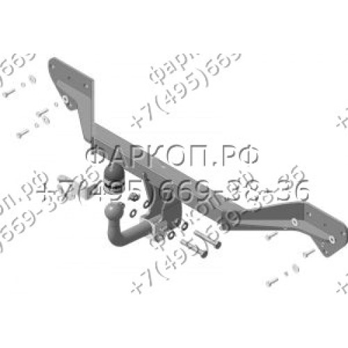 92519-A MOTODOR Фаркоп с оцинкованным шаром на Toyota Prius C 2011-2019, Toyota Aqua 2011-2019. Тип шара: A. Нагрузки: 800/75 кг, масса фаркопа 12,5 кг (без электрики в комплекте)