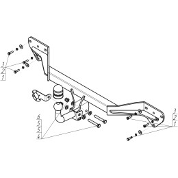 92519-A MOTODOR Фаркоп с оцинкованным шаром на Toyota Prius C 2011-2019, Toyota Aqua 2011-2019. Тип шара: A. Нагрузки: 800/75 кг, масса фаркопа 12,5 кг (без электрики в комплект