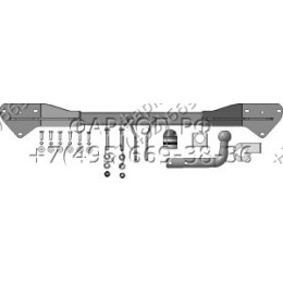 92519-A MOTODOR Фаркоп с оцинкованным шаром на Toyota Prius C 2011-2019, Toyota Aqua 2011-2019. Тип шара: A. Нагрузки: 800/75 кг, масса фаркопа 12,5 кг (без электрики в комплект