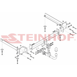 A-058 STEINHOF Фаркоп на Audi A8 11/2002-02/2010 (в т.ч. Quattro, в т.ч. S8). Требуется подрезка бампера. Тип шара: AV (вертикальное быстросъемное крепление шара на кл