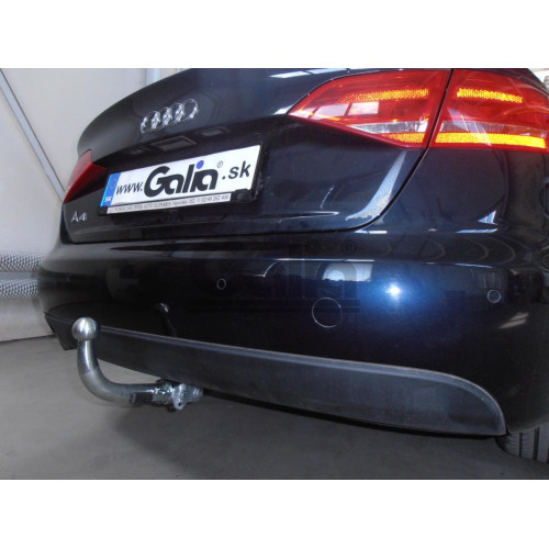 A047C GALIA Полностью оцинкованный фаркоп на Audi A4 B8 седан/универсал 2007-2015, Audi A4 Allroad 2009-2016, Audi A5 Sportback 2008-2016. Подрозетник убирается за бампер. Тип шара: C (горизонтальный съемный). Невидимый вырез бампера. Нагрузки: 2200/90 кг