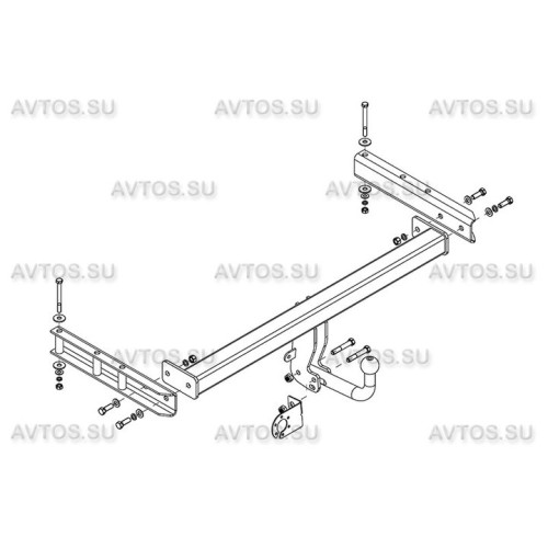 AU 04 AVTOS Фаркоп на Audi Q5 2008-2016. Необходима подрезка бампера. Тип шара: A. Нагрузки: 2400/75 кг, масса фаркопа 19 кг (без электрики в комплекте)