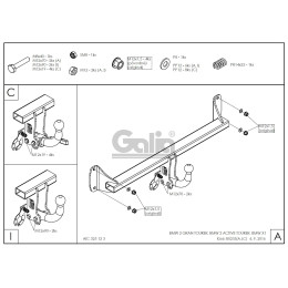 B023A GALIA Полностью оцинкованный фаркоп на MINI Countryman 2017-2024, MINI Clubman 2015-2024, BMW X2 F39 2018-2024, BMW X1 F48 07/2015-2022, BMW 2-Series Active Tourer F45 09/2014-2021, BMW 2-Series Gran Tourer F46 05/2015-2