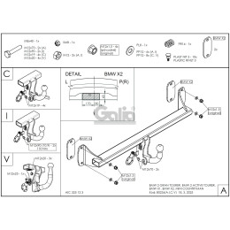 B023A GALIA Полностью оцинкованный фаркоп на MINI Countryman 2017-2024, MINI Clubman 2015-2024, BMW X2 F39 2018-2024, BMW X1 F48 07/2015-2022, BMW 2-Series Active Tourer F45 09/2014-2021, BMW 2-Series Gran Tourer F46 05/2015-2