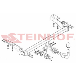 C-029 STEINHOF Фаркоп на Citroen C4 хетчбек 3/5 дверей 2004-10/2010, Peugeot 307 хетчбек 3/5 дверей 2001-06/2005, 07/2005-2007, Peugeot 308 2007-05/2011. Требуется подрезка бампера. Тип шара