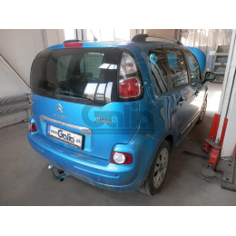 C059A GALIA Полностью оцинкованный фаркоп на Citroen C3 Picasso 2009-2017. Тип шара: A. Без выреза бампера. Нагрузки: 1400/75 кг, масса фаркопа 13,5 кг