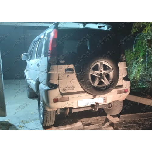 H.T43.A HALTY Фаркоп на Toyota Cami 1999-2006, Daihatsu Terios 1997-2006 без подрезки бампера. Тип шара: A. Нагрузки: 750/75 кг, масса фаркопа 12 кг
