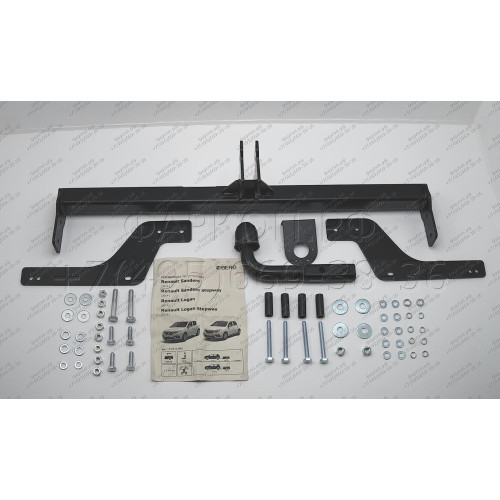 F.4712.001 BERG Фаркоп на Renault Logan 2005-2014, Renault Logan 2014-2022 (без выреза бампера), Renault Logan Stepway 2019-2022, Renault Sandero 2014-2022, Renault Sandero Stepway 2014-2022 (необходима подрезка бампера). Тип шара: A. Нагрузки: 1000/75 кг