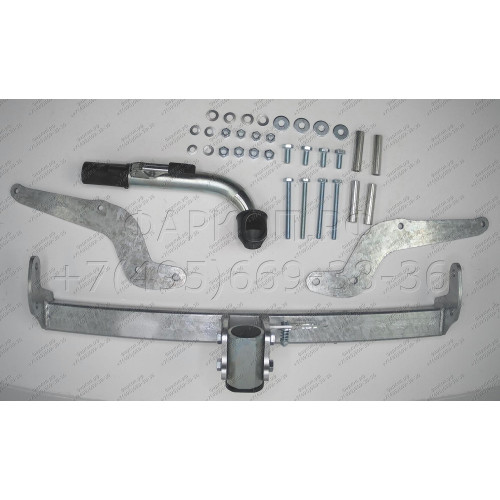 F097C GALIA Полностью оцинкованный фаркоп на Ford Mondeo седан/хетчбек 2000-2006. Подрозетник убирается за бампер. Тип шара: C (горизонтальный съемный). Невидимый вырез бампера. Нагрузки: 1800/75 кг, масса фаркопа 18,36 кг