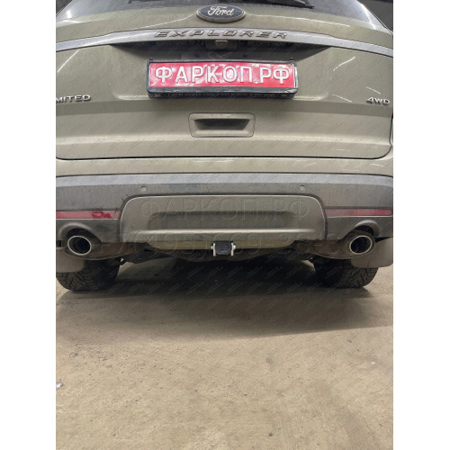 F123C GALIA Полностью оцинкованный фаркоп на Ford Explorer 2011-2015 (без подрезки бампера), Ford Explorer 2015-2020 (минимальная подрезка бампера). Подрозетник убирается за бампер. Тип шара: C (горизонтальный съемный). Нагрузки: 2400/130 кг, масса фаркоп