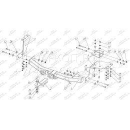 FA 0995-E Бизон Фаркоп на Mitsubishi Outlander 2012-2022 без подрезки бампера. Тип шара: E (легкосъемный шар под квадрат). Нагрузки: 3200/120 кг. Не комплектуется эл