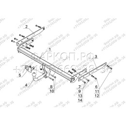 FD 31 AVTOS Фаркоп на Ford Kuga 2013-2019 без подрезки бампера. Тип шара: A. Нагрузки: 2000/100 кг, масса фаркопа 17 кг (без электрики в комплекте)