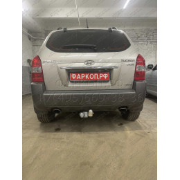 H204-A Лидер-плюс ТСУ для Hyundai Tucson 2004-2010, Kia Sportage 2005-2010 без снятия и выреза бампера. Нагрузки: 1500/75 кг, масса фаркопа 17,4 кг (без электрики в комплек