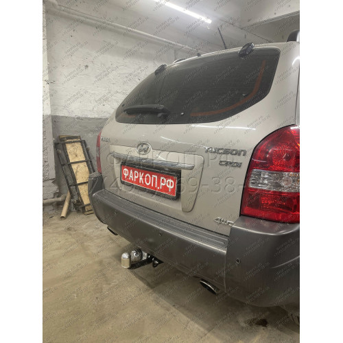 H204-A Лидер-плюс ТСУ для Hyundai Tucson 2004-2010, Kia Sportage 2005-2010 без снятия и выреза бампера. Нагрузки: 1500/75 кг, масса фаркопа 17,4 кг (без электрики в комплекте)