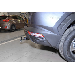 HTS-21-991122.00 PT GROUP Фаркоп на Hyundai Tucson 2021- (сборка РФ), Kia Sportage 2022- без подрезки бампера. Тип шара: E (легкосъемный шар под квадрат). Нагрузки: 2500/100 кг, 