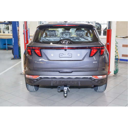 HTS-21-991122.00 PT GROUP Фаркоп на Hyundai Tucson 2021- (сборка РФ), Kia Sportage 2022- без подрезки бампера. Тип шара: E (легкосъемный шар под квадрат). Нагрузки: 2500/100 кг, масса фаркопа 20,3 кг (без электрики в комплекте)
