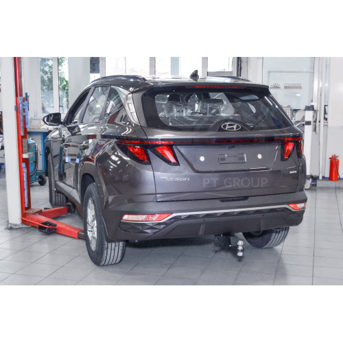 HTS-21-991122.00 PT GROUP Фаркоп на Hyundai Tucson 2021- (сборка РФ), Kia Sportage 2022- без подрезки бампера. Тип шара: E (легкосъемный шар под квадрат). Нагрузки: 2500/100 кг, масса фаркопа 20,3 кг (без электрики в комплекте)