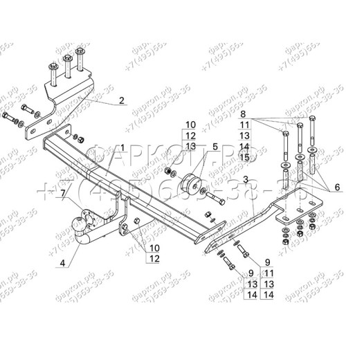 HV 01 AVTOS Фаркоп на Haval H6 2015-2020, Haval M6 2023-. Необходима подрезка бампера. Тип шара: A. Нагрузки: 1250/75 кг, масса фаркопа 17,5 кг (без электрики в комплекте)