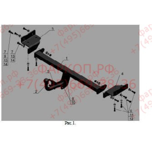 HY 22 AVTOS Фаркоп на Hyundai ix35 2010-2015, Kia Sportage 2010-2015. Необходима подрезка бампера. Тип шара: A. Нагрузки: 2000/100 кг, масса фаркопа 15 кг (без электрики в комплекте)