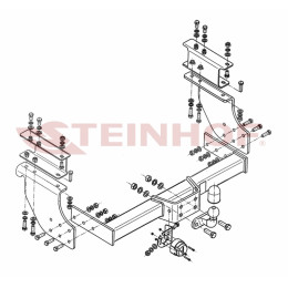I-015 STEINHOF Фаркоп на Iveco Daily 35C / 50C фургон, микроавтобус, шасси 05/1999-2005, 2006-2013 без снятия и подрезки бампера. Тип шара: F. Нагрузки: 3500/150 кг, масса фа