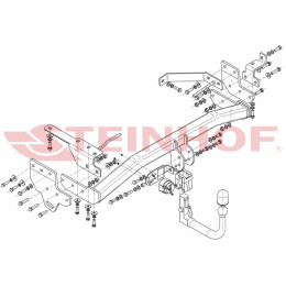 I-027 STEINHOF Фаркоп на Infiniti QX70 2014-2017, Infiniti QX50 2014-2018, Infiniti FX 2009-2014, Infiniti EX 2008-2014. Требуется подрезка бампера. Тип шара: AV (вертикальное быстросъемное 