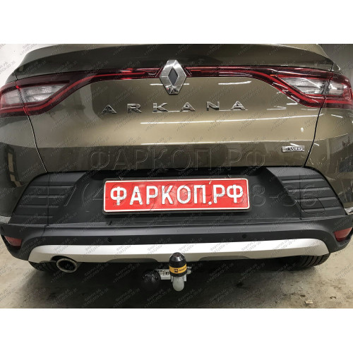 91715-A MOTODOR Фаркоп с оцинкованным шаром на Renault Arkana 2019-2022 без выреза в бампере. Тип шара: A. Нагрузки: 1500/75 кг, масса фаркопа 16,5 кг (без электрики в комплекте)