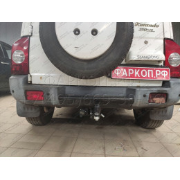 FA 0661-E Бизон Фаркоп на Tagaz Tager 2008-2011, SsangYong Korando 1997-2003 без подрезки бампера. Тип шара: E (легкосъемный шар под квадрат). Нагрузки: 2500/120 кг. Не компл