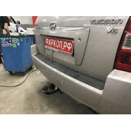 H204-A Лидер-плюс ТСУ для Hyundai Tucson 2004-2010, Kia Sportage 2005-2010 без снятия и выреза бампера. Нагрузки: 1500/75 кг, масса фаркопа 17,4 кг (без электрики в комплек