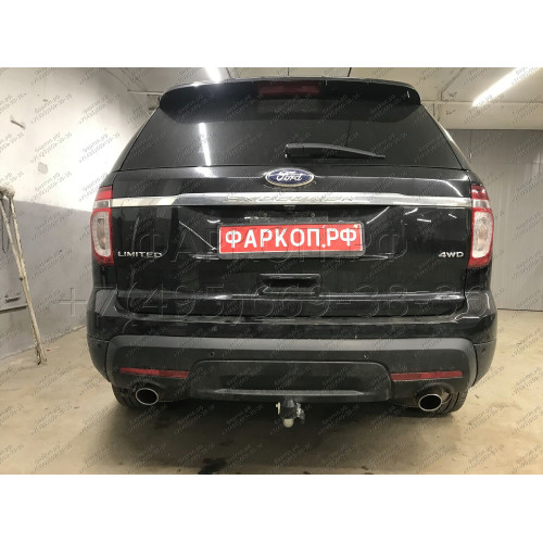 F123C GALIA Полностью оцинкованный фаркоп на Ford Explorer 2011-2015 (без подрезки бампера), Ford Explorer 2015-2020 (минимальная подрезка бампера). Подрозетник убирается за бампер. Тип шара: C (горизонтальный съемный). Нагрузки: 2400/130 кг, масса фаркоп