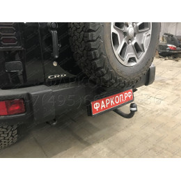 4852-A ORIS Фаркоп на Jeep Wrangler JK 2007-2018, JL 2018- без выреза в бампере. Тип шара: A. Нагрузки: 3100/90 кг, масса фаркопа 9,1 кг (без электрики в комплекте)