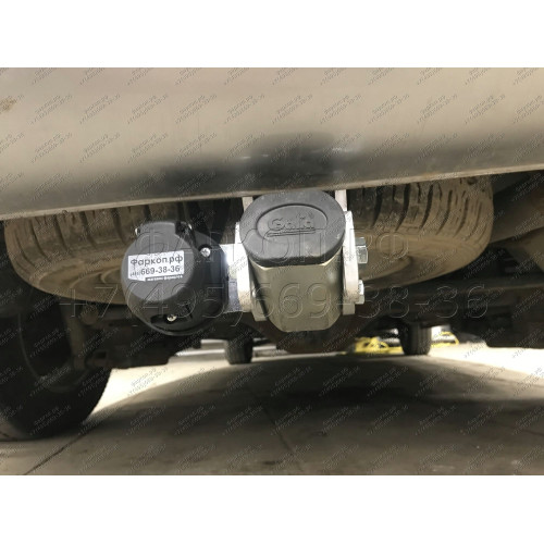 H077C GALIA Полностью оцинкованный фаркоп на Hyundai Starex 2008-2018, 2018-2023, Hyundai H1 2008-2018, 2018-2023. Тип шара: C (горизонтальный съемный). Установка без снятия и выреза бампера. Нагрузки: 2300/100 кг, масса фаркопа 25,57 кг