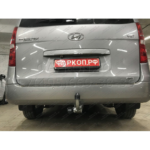 H077C GALIA Полностью оцинкованный фаркоп на Hyundai Starex 2008-2018, 2018-2023, Hyundai H1 2008-2018, 2018-2023. Тип шара: C (горизонтальный съемный). Установка без снятия и выреза бампера. Нагрузки: 2300/100 кг, масса фаркопа 25,57 кг