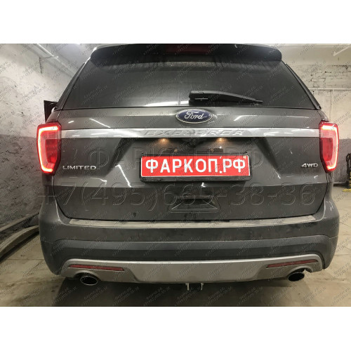 F123C GALIA Полностью оцинкованный фаркоп на Ford Explorer 2011-2015 (без подрезки бампера), Ford Explorer 2015-2020 (минимальная подрезка бампера). Подрозетник убирается за бампер. Тип шара: C (горизонтальный съемный). Нагрузки: 2400/130 кг, масса фаркоп