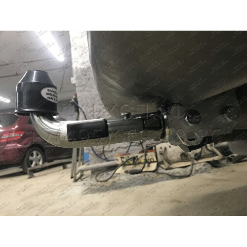 F123C GALIA Полностью оцинкованный фаркоп на Ford Explorer 2011-2015 (без подрезки бампера), Ford Explorer 2015-2020 (минимальная подрезка бампера). Подрозетник убирается за бампер. Тип шара: C (горизонтальный съемный). Нагрузки: 2400/130 кг, масса фаркоп
