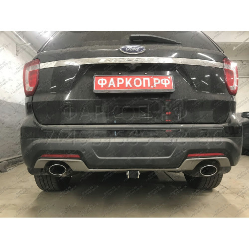 F123C GALIA Полностью оцинкованный фаркоп на Ford Explorer 2011-2015 (без подрезки бампера), Ford Explorer 2015-2020 (минимальная подрезка бампера). Подрозетник убирается за бампер. Тип шара: C (горизонтальный съемный). Нагрузки: 2400/130 кг, масса фаркоп