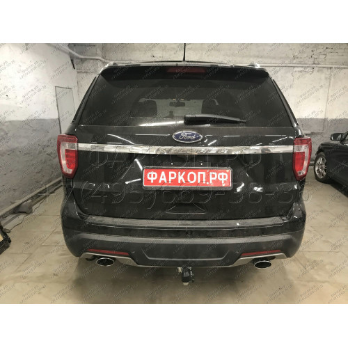F123C GALIA Полностью оцинкованный фаркоп на Ford Explorer 2011-2015 (без подрезки бампера), Ford Explorer 2015-2020 (минимальная подрезка бампера). Подрозетник убирается за бампер. Тип шара: C (горизонтальный съемный). Нагрузки: 2400/130 кг, масса фаркоп