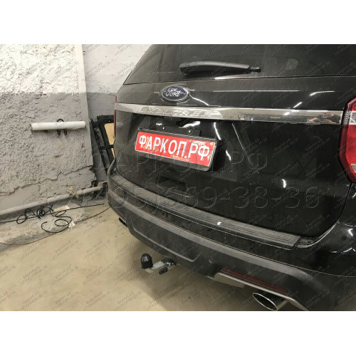 F123C GALIA Полностью оцинкованный фаркоп на Ford Explorer 2011-2015 (без подрезки бампера), Ford Explorer 2015-2020 (минимальная подрезка бампера). Подрозетник убирается за бампер. Тип шара: C (горизонтальный съемный). Нагрузки: 2400/130 кг, масса фаркоп