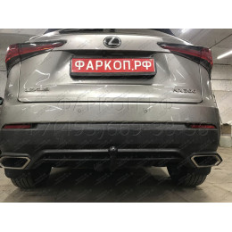L-166 STEINHOF Фаркоп на Lexus NX 2014-2021. Требуется подрезка бампера. Тип шара: AV (вертикальное быстросъемное крепление шара на ключе). Нагрузки: 1500/75 кг,