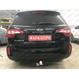 7231 Трейлер Фаркоп для Hyundai Santa Fe 2012-2018, в т.ч. Hyundai Santa Fe Premium 2016-2018, Kia Sorento 2012-2015. Требуется подрезка бампера. Тип шара: A. Нагрузки: 1000/50 кг, масса ф