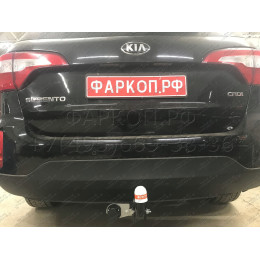 7231 Трейлер Фаркоп для Hyundai Santa Fe 2012-2018, в т.ч. Hyundai Santa Fe Premium 2016-2018, Kia Sorento 2012-2015. Требуется подрезка бампера. Тип шара: A. Нагрузки: 1000/50 кг, масса ф