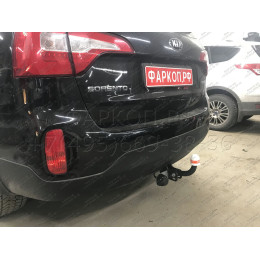 7231 Трейлер Фаркоп для Hyundai Santa Fe 2012-2018, в т.ч. Hyundai Santa Fe Premium 2016-2018, Kia Sorento 2012-2015. Требуется подрезка бампера. Тип шара: A. Нагрузки: 1000/50 кг, масса ф